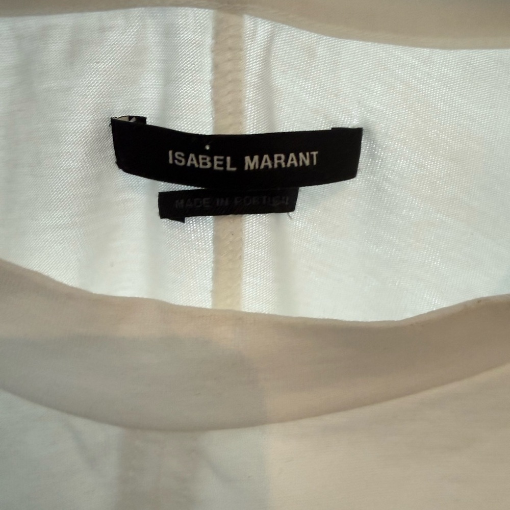 Isabel Marant Cream Twist-Front Short Sleeve Tee - Picture 3 of 4